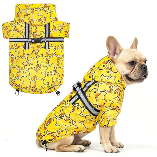 Dog Raincoats for Medium Dogs (Duck Yellow / M(Back 15", Chest 22.5", Neck 16"))
