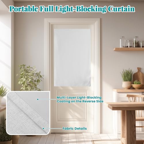 100% Blackout French Door Curtains (25"W x 40"L (Pack of 1) / Off-white)