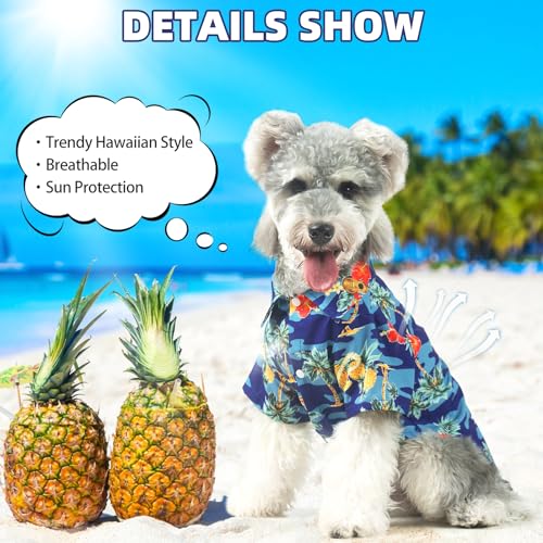 Dog Hawaiian Shirt (Medium / Hawaiian Blue)