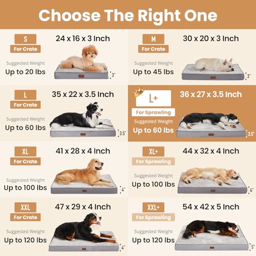Orthopedic Waterproof Med Large Dog Bed (36" x 27" x 3.5" (For Sprawling) / 04-Brown)