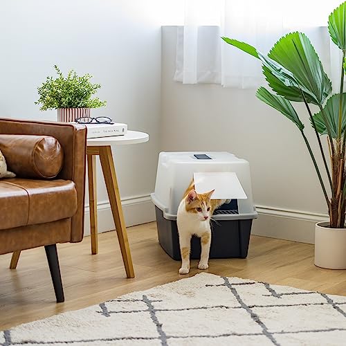 Large Front Door Cat Litter Box (Navy / Hooded)