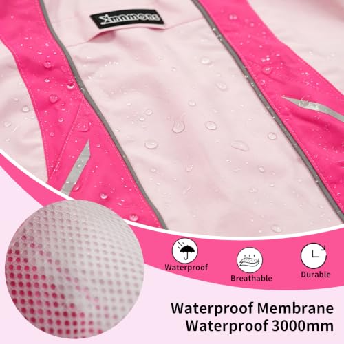 Waterproof Dog Raincoat (Dark Pink&Pink / Medium)