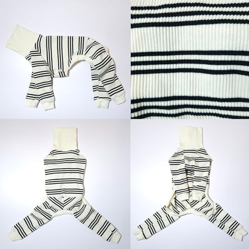 D Doggy Star Italian Greyhound Clothes Soft Stretchy Onesie Refined Stripe Outfit Whippet for Dog Coat (2XL / Onesie Black Stripe)