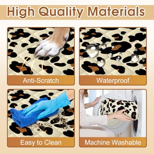 Waterproof Dog Car Seat Cover for Back Seat (Leopard,Black / Small,Standard)
