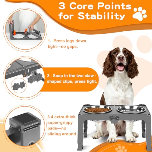 Elevated Dog Bowls (Grey / 7.1" for Medium Dogs)