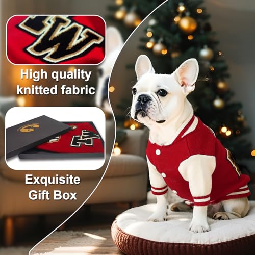 Dog Varsity Sweaters for Medium Dogs (Red / Medium(5-9lbs))