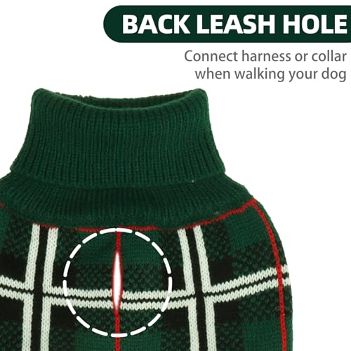Dog Sweaters for Large Medium Small Dogs (S - Chest 16", Back 12" / Green)