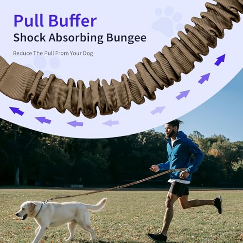 Hands Free Dog Leash by Kazazoo (BROWN Bungee / M)