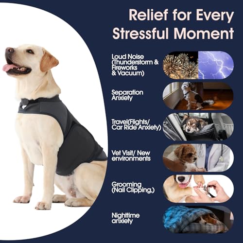 Dog Thunder Jacket Anxiety Calming Vest (Grey / Large (Chest: 25.2''-30.7''))