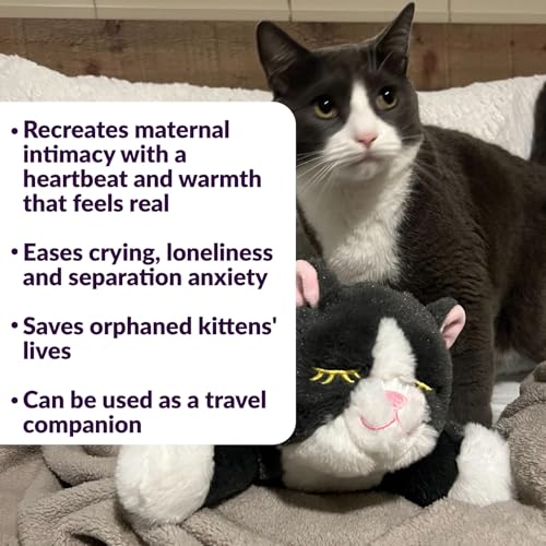 Snuggle Kitty Heartbeat Cat Toy (Grey & White)