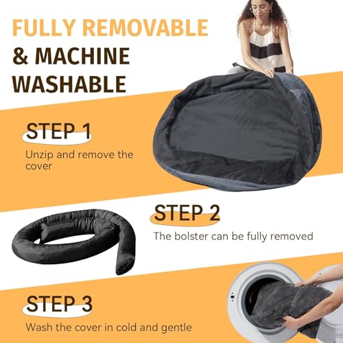Waterproof Orthopedic Dog Bed for Medium Dogs (Dark Grey / 35"L x 25"W x 7"Th)