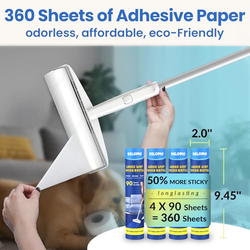 9.45" Large Lint Roller for Floors Carpet Furniture Bed Couches Rug