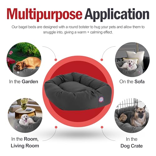 Bagel Calming Dog Bed (Gray)