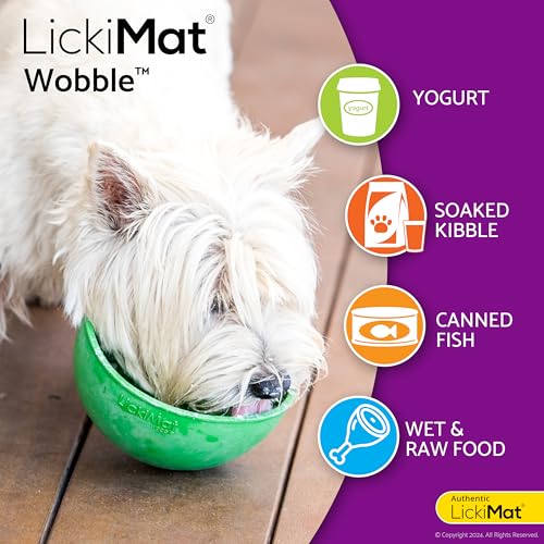 Wobble Dog Slow Feeder Bowl Lick Mat (Green)
