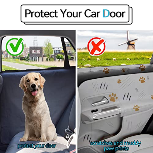Dog Car Door Protector丨2 Pack Extra Big & Thick Anti Pet Scratching Waterproof Vehicle Door Covers Guard Truck Interior Panel Safe SUV Universal 600D Black (31.1"x25.2" / Curved)