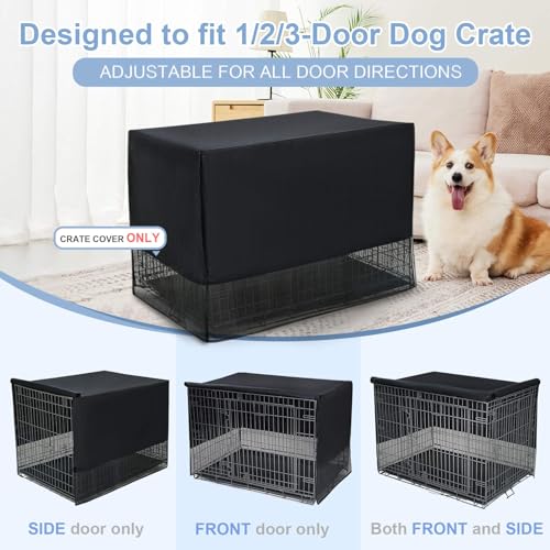 Breathable Dog Crate Cover (36"L x 23"W x 25"H / Black)
