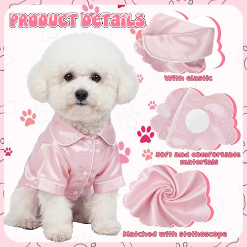 Dog Silk Pajamas Shirt Puppy Satin Pjs for Small Dog (S / Pink)
