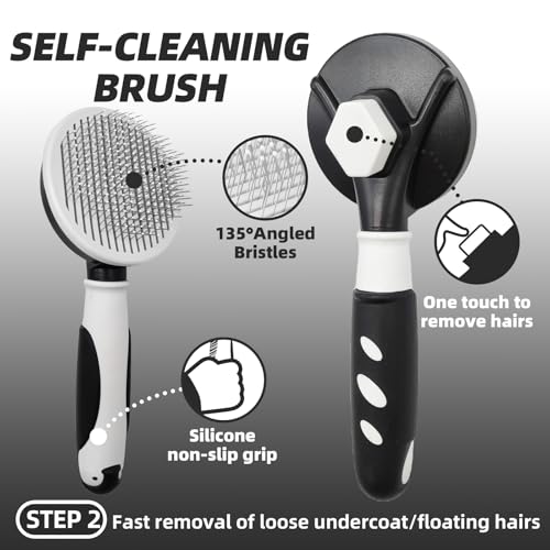 Dog Brush for Shedding (A-Black)