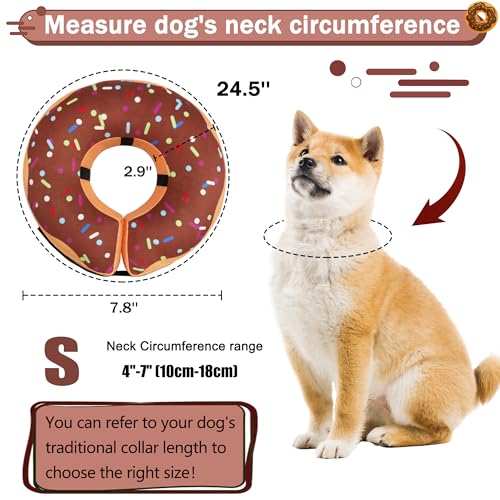 Recovery Donut Collar for Dogs & Cat (Brown / S（neck 4"-7"）)