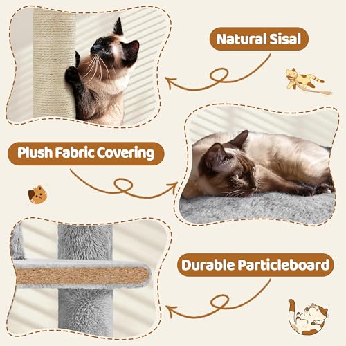 70in Multi Level Sturdy Cat Tree (Light Gray / 70in)