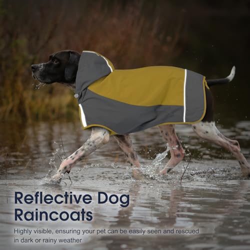 Hooded Dog Raincoat (2X-Large / Yellow)