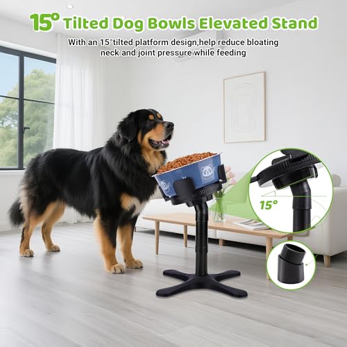 Dog Bowls Elevated Adjustable Stand (Dog Bowl Stand 2 Pack)