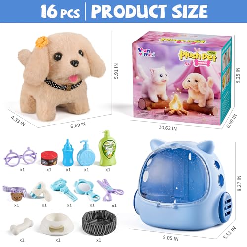 16 Pcs Robot Dog Toys for Boys (BLUE)