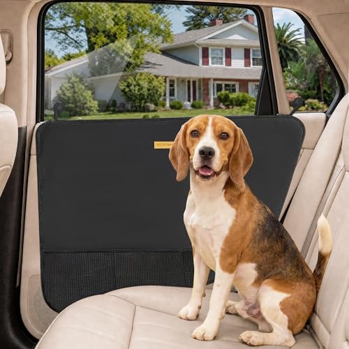 2 Packs Car Door Protector for Dogs (Black-A)