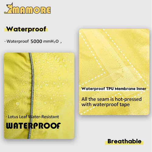 Dog Raincoat Waterproof Rain Jacket for Small Medium Large Dogs (Mineral Yellow / Small(8-13lb))