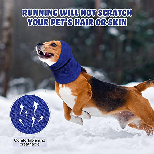 4 Pcs Dog Snoods Pet Ear Wrap Cover Sound Proof Muffs for Barking and Bathing Warm Winter Scarf for Calming (Blue, Pink, Purple / S,M,L)
