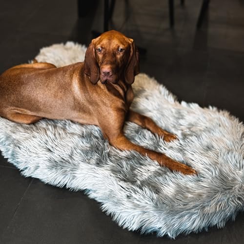 Faux Fur Orthopedic Dog Bed (Grey / Large/Extra Large)