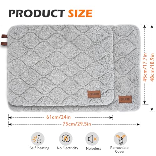 Self Warming Cat Bed Self Heating Cat Dog Mat 24 x 18 inch Soft & Fluffy Cat Bed Noiseless Thermal Pet Pad for Indoor Outdoor Pets with Removable Cover Non (29.5"L x 18.9"W x 1.2"Th)