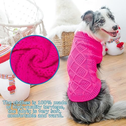 Turtleneck Dog Sweater (Small/Medium / Fushcia)