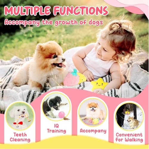 Pink Puppy Toys for Teething (Pink-Yellow)