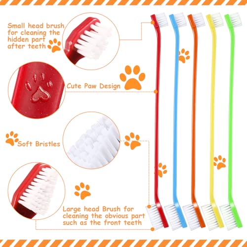 70 Pcs Dog Tooth Brush Dual Headed Pet Toothbrush (Multicolor)