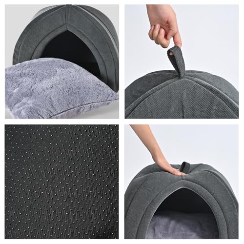 Cat Cave Bed 2 (Grey / L-17.5"×17.5"×17.5")