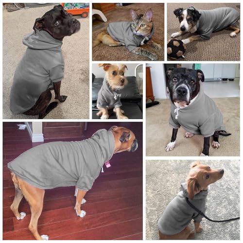 Dog Hoodie for Small Dogs (#2 Grey(Plain) / Small (All Breed Sizes))