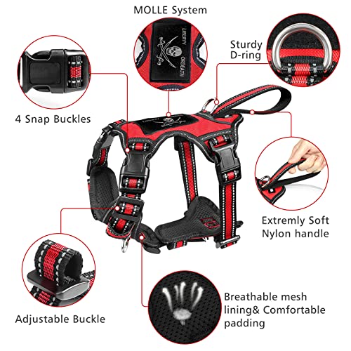 Pet Harness Collar and Leash Set (Medium / Red)