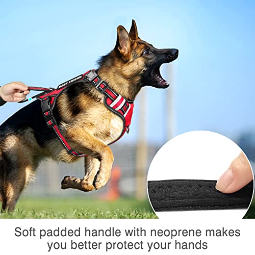 Service Dog Vest No Pull Dog Harness with 7 Dog Patches (X-Large / Red)