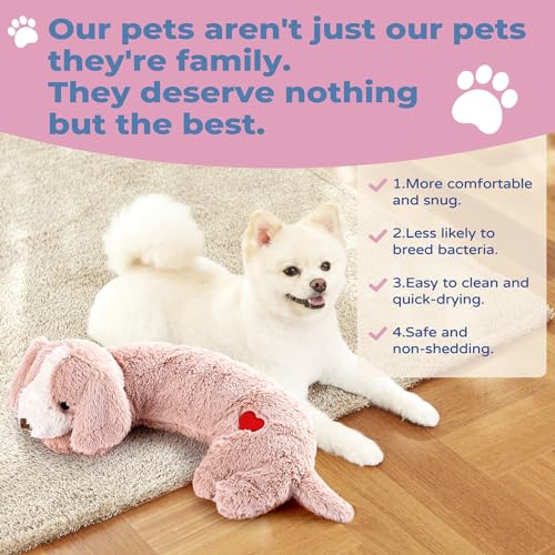 Heartbeat Toy Puppy Heartbeat Stuffed Toy for Dog Calming Aid (Pink)