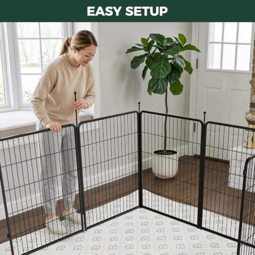 Rollick Dog Playpen with Stainless Steel Lick Mat (Black / 40"H)