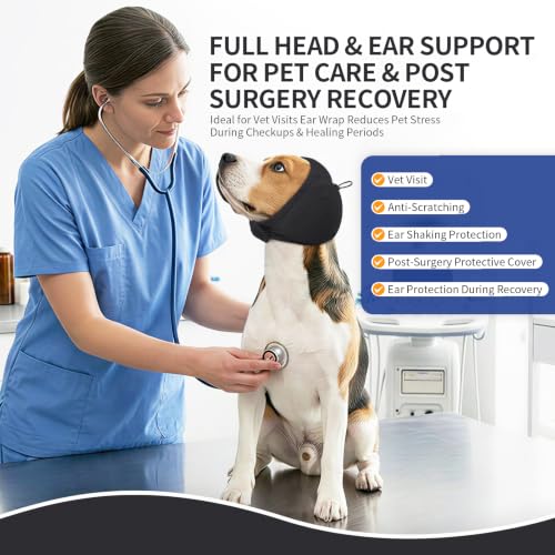 Dog Ear Cover Noise Protection (Small(Head Circle:10"-15") / Black)