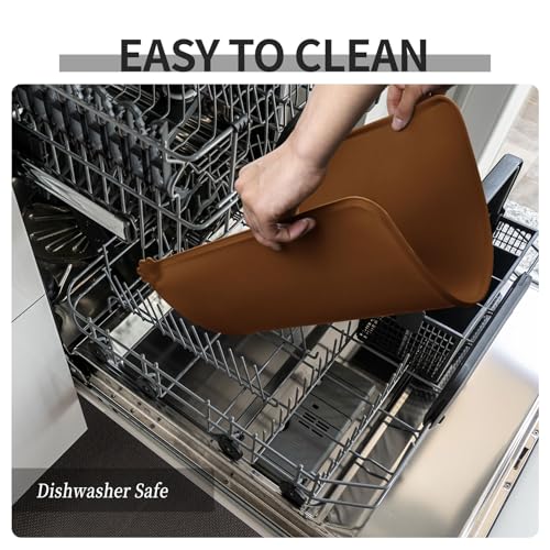 Silicone Pet Feeding Mat (Brown / 18.5" x 11.5")
