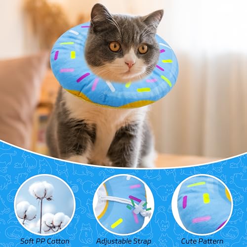 Cat Cone Collar Soft (Donut Blue / Large)