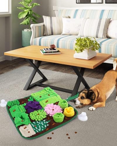 Snuffle Mat for Dogs and Cats Succulent Small Pets Treat Toy Dog Enrichment Toys Dog Puzzle Slow Eating Mat Foraging Mat for Rabbit Pig Stress Relief Puppy Birthday Gift for Pet (16.5"L x 16.5"W)