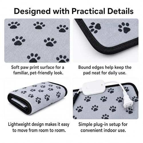 Cat Heating Pad 18'' × 18'' Self (Dark grey / Medium)