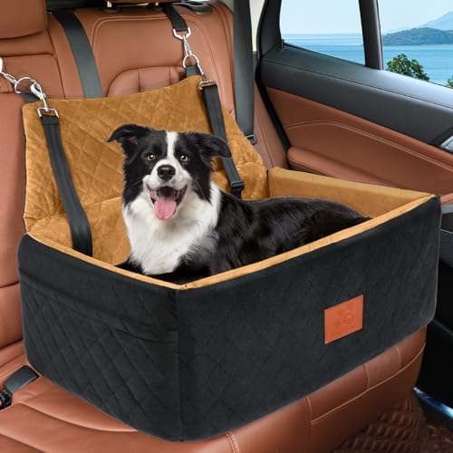 Dog Car Seat for Large Medium Sized Dogs (Black/brown)