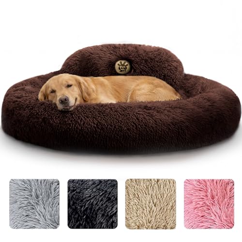 XL Dog Beds for Large Sized Dog (Brown / X-Large - 45"L x 45"W x 8"Th)