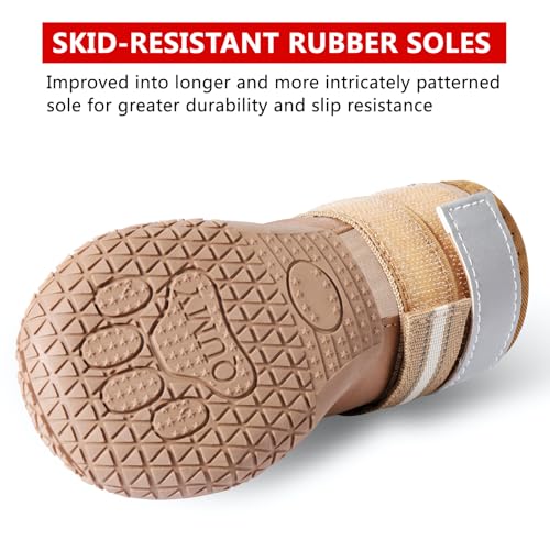 Dog Shoes for Hot Pavement (Size 7: 2.8''x3.2"(W*L) (Pack of 4))