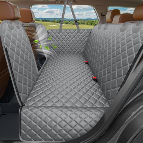 4 in 1 Dog Car Seat Cover for Back Seat (Grey / Standard - 54" Length)